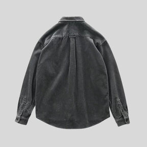 Chemise Velour Homme Gris